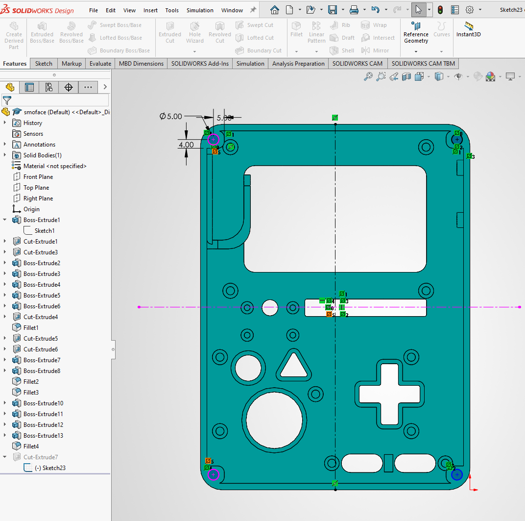 CAD drawing of the BMO Raspberry Pi companion enclosure