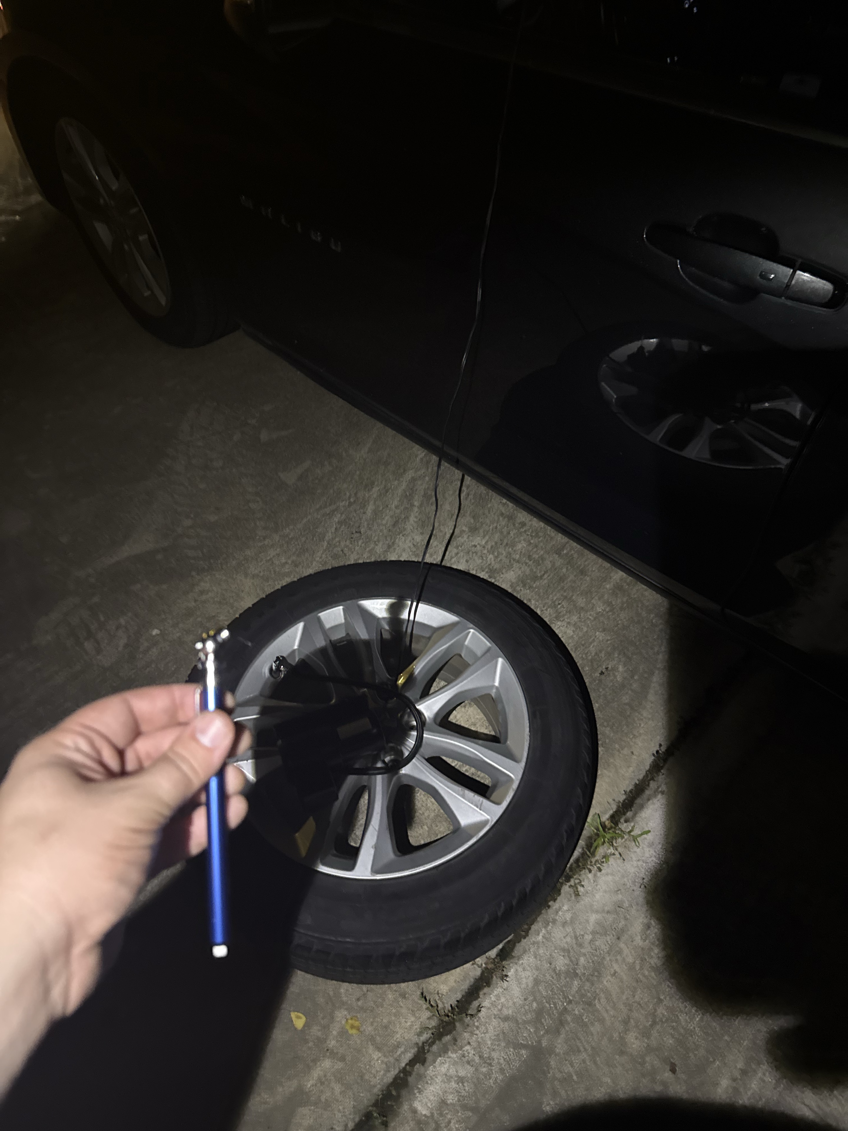 Patching a flat car tire