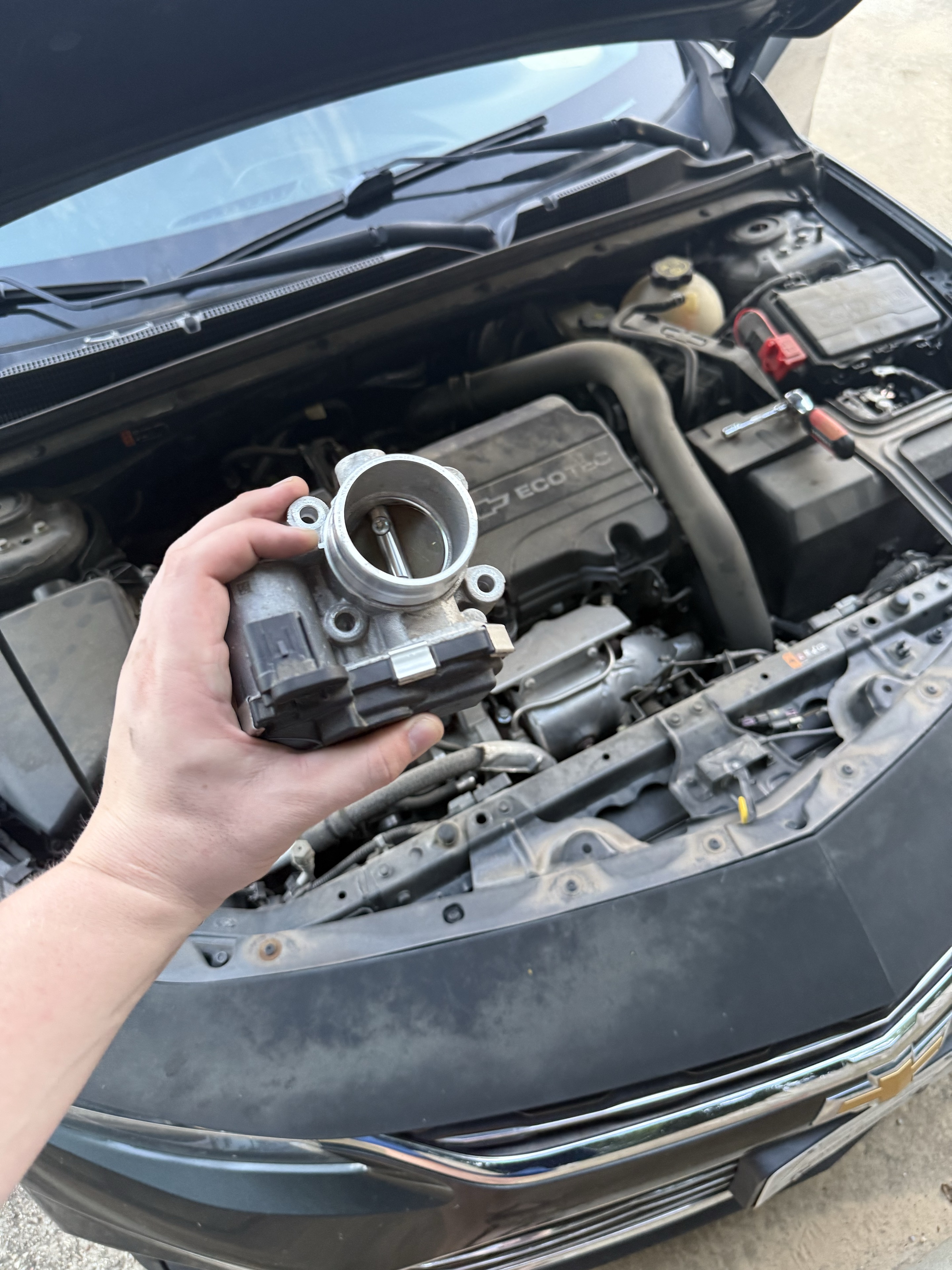 Throttle body removed during a personal car repair