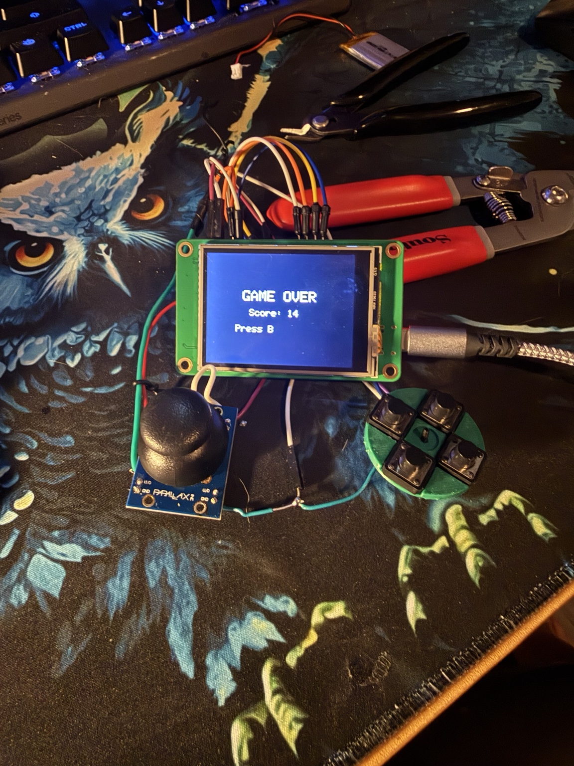 CHRISCADE prototype running a game