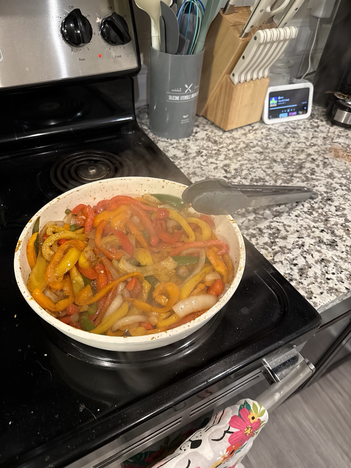 Sauteed peppers and onions
