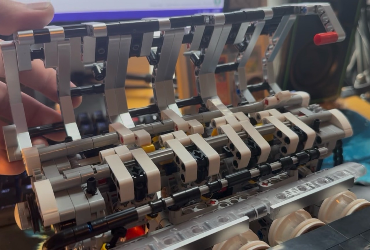 Close view of the engine assembly
