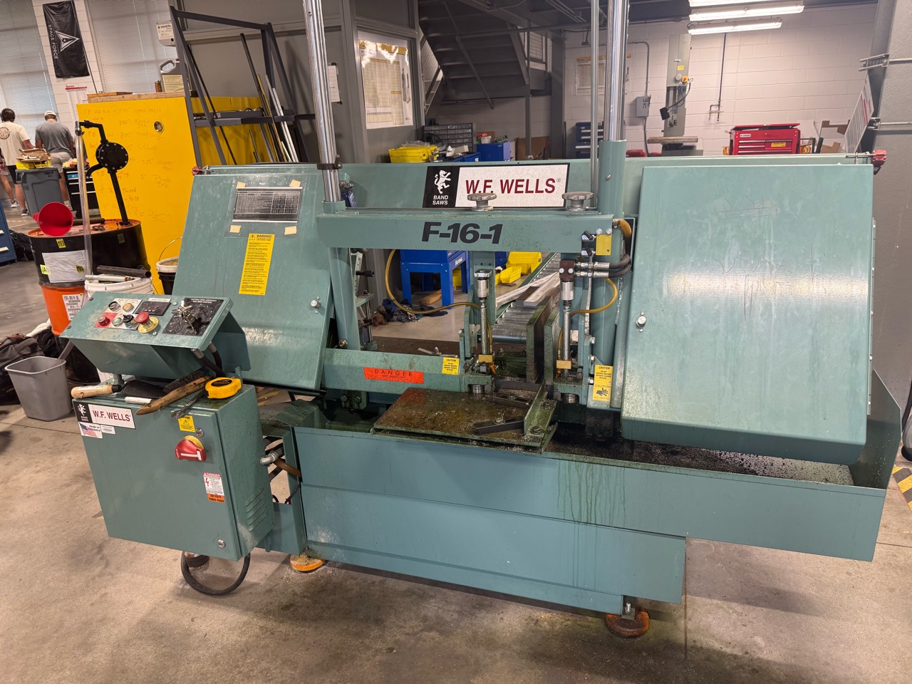 W. F. Wells F-16-1 bandsaw in the machine shop