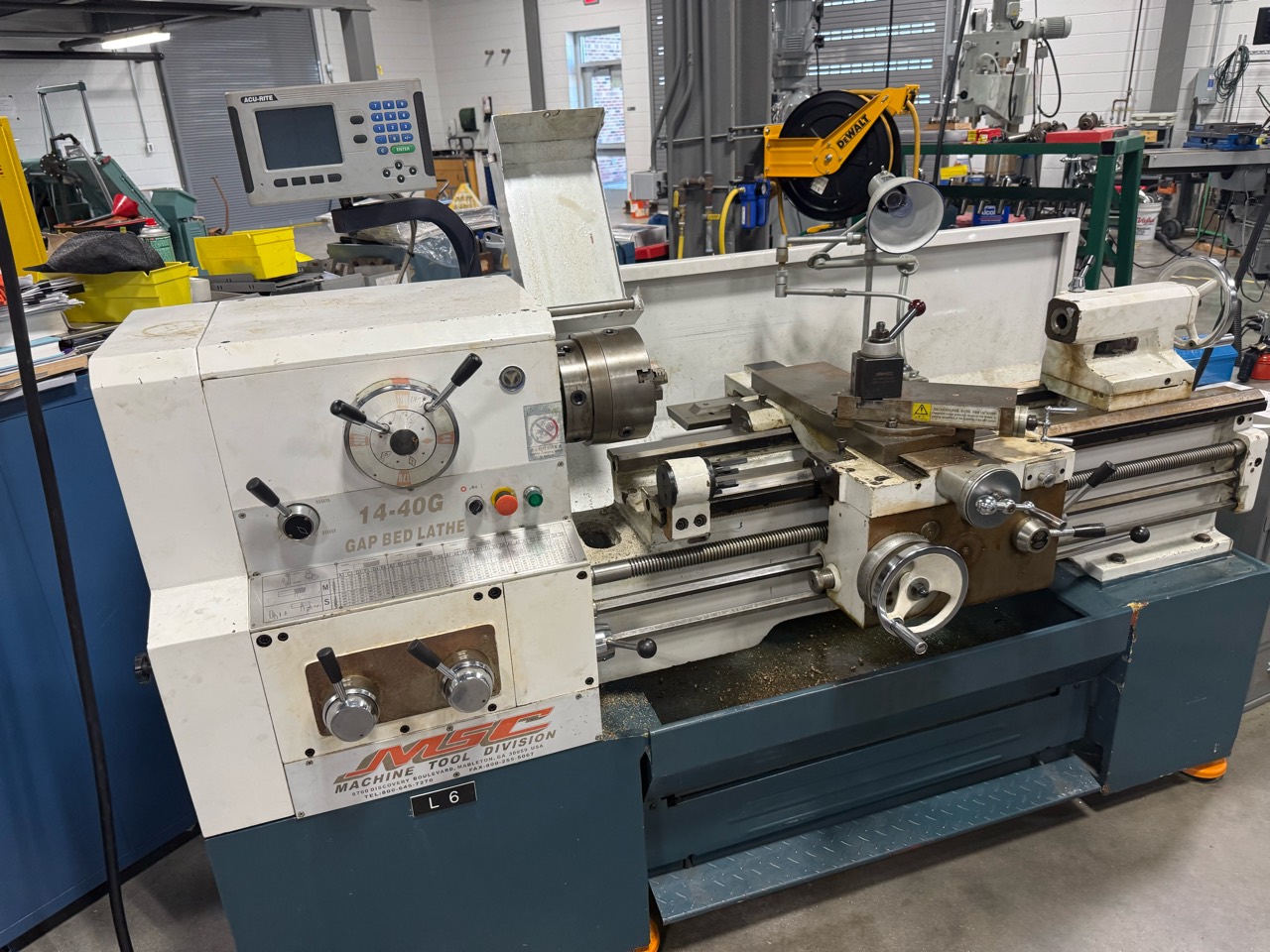Engine lathe in the machine tool technology lab