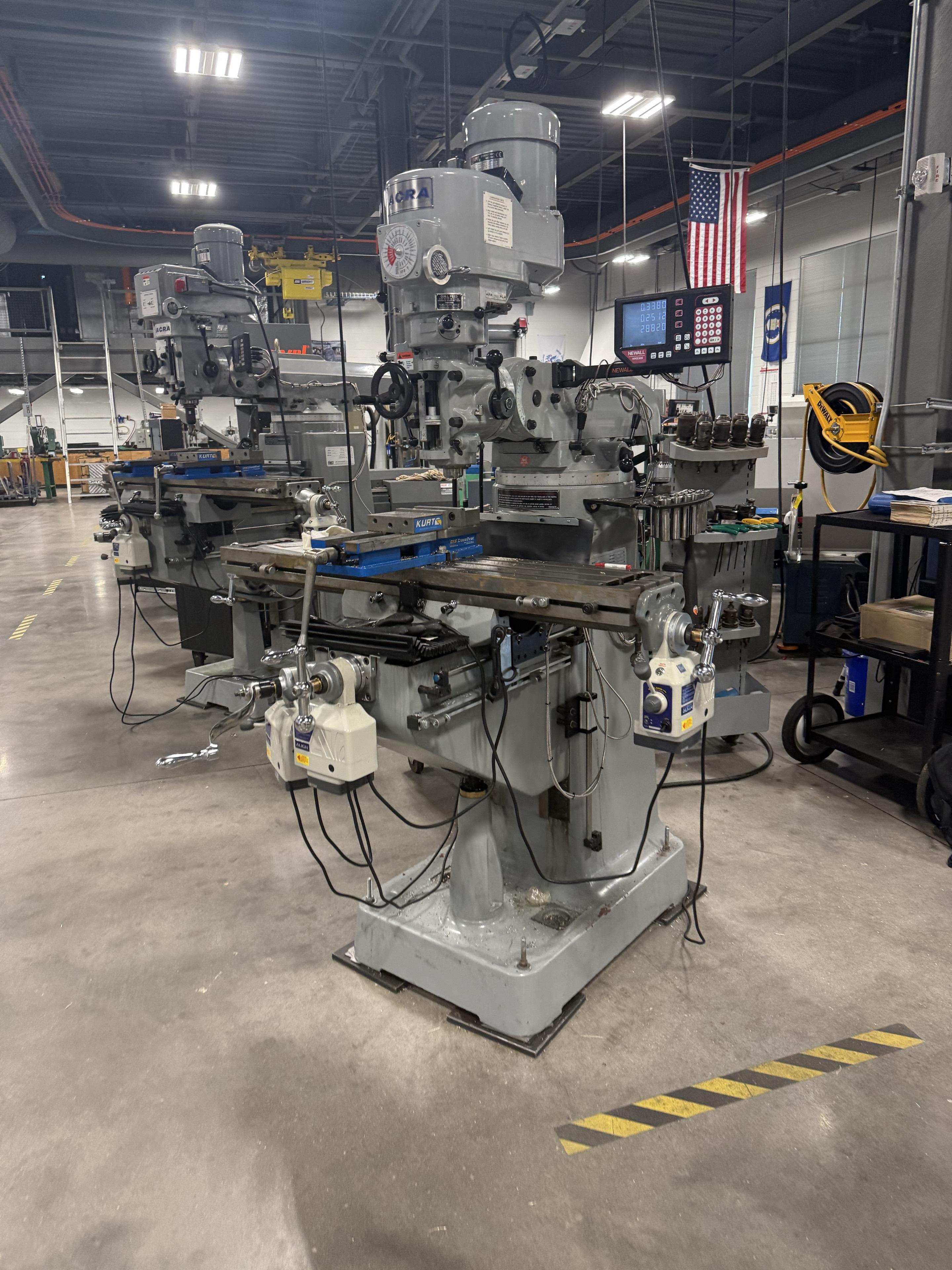 Milling machine with digital readout in the machine shop