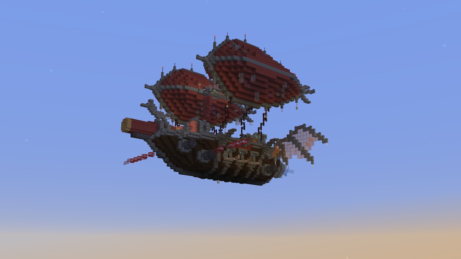 Minecraft floating airship build