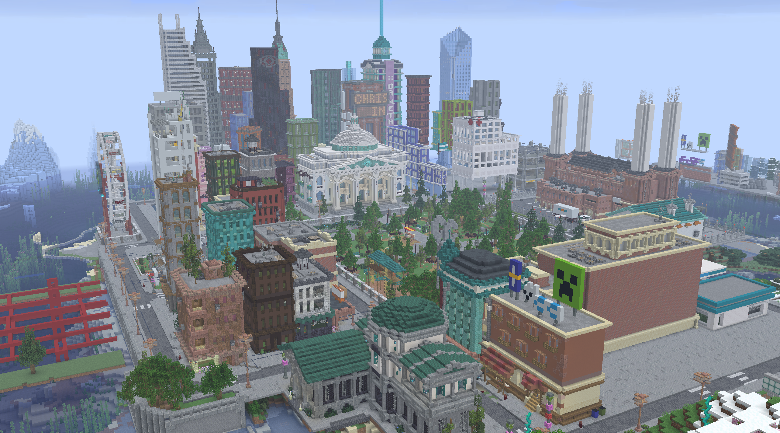 Minecraft city skyline