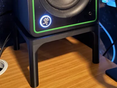 Black and green 3D-printed speaker stand